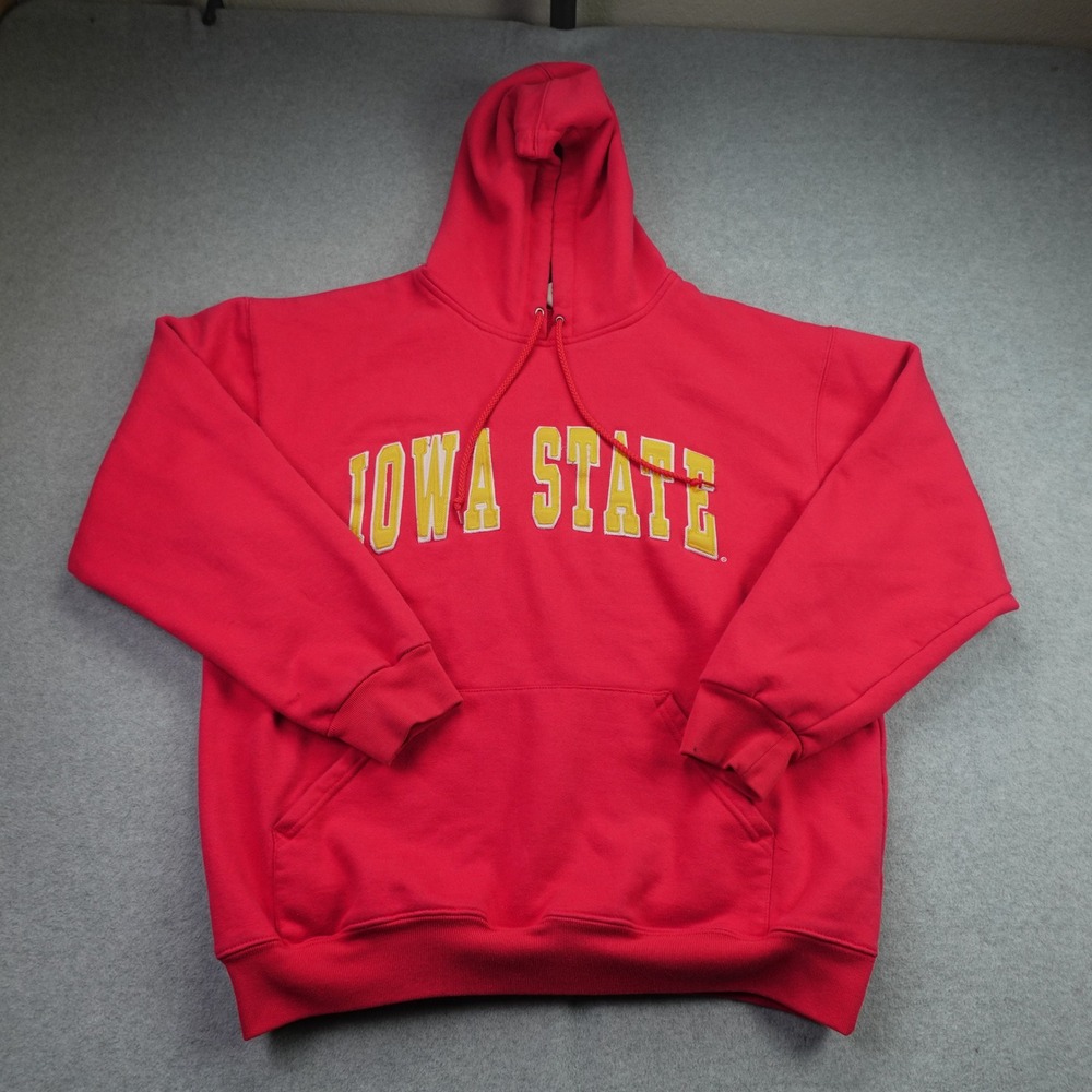 Iowa State Cyclones Hoodie Mens Medium Red Pullover NCAA Fleece AS Sports